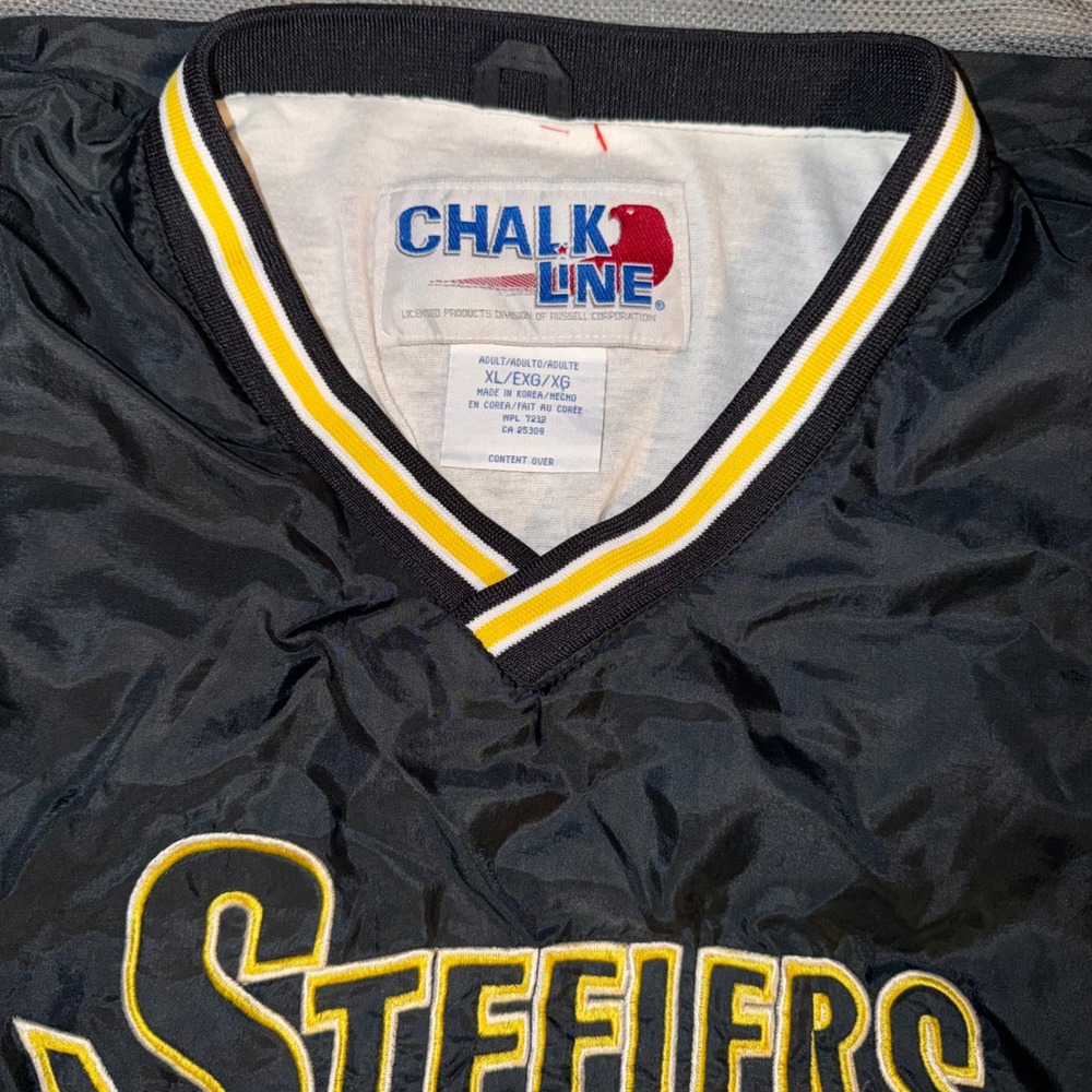 Chalk Line Pittsburgh Steelers Pullover V Neck Jacket Mens XL NFL